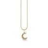 Gold & Diamond Small Cocktail Crescent Moon Charm