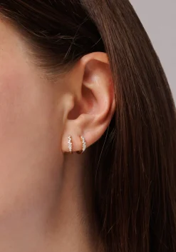 Gold & Diamond Small Cocktail Huggie Hoops