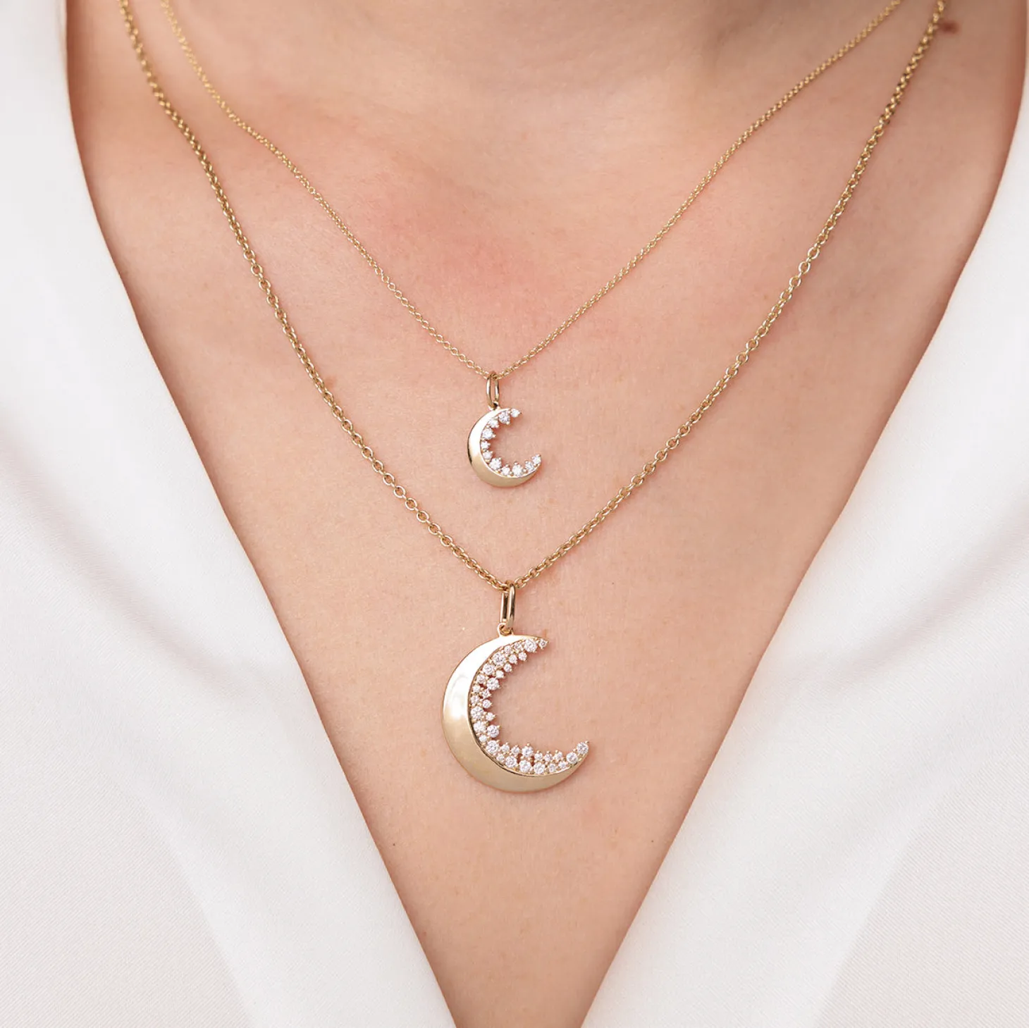 Gold & Diamond Small Cocktail Crescent Moon Charm