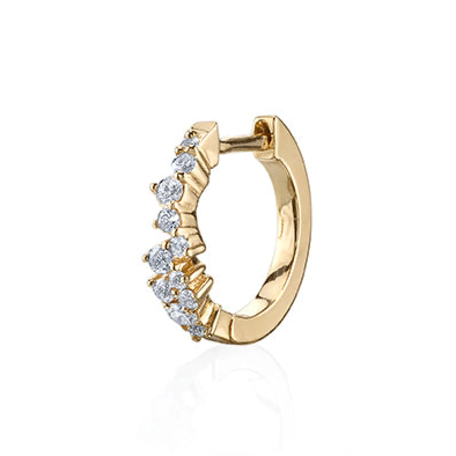 Gold & Diamond Small Cocktail Huggie Hoops