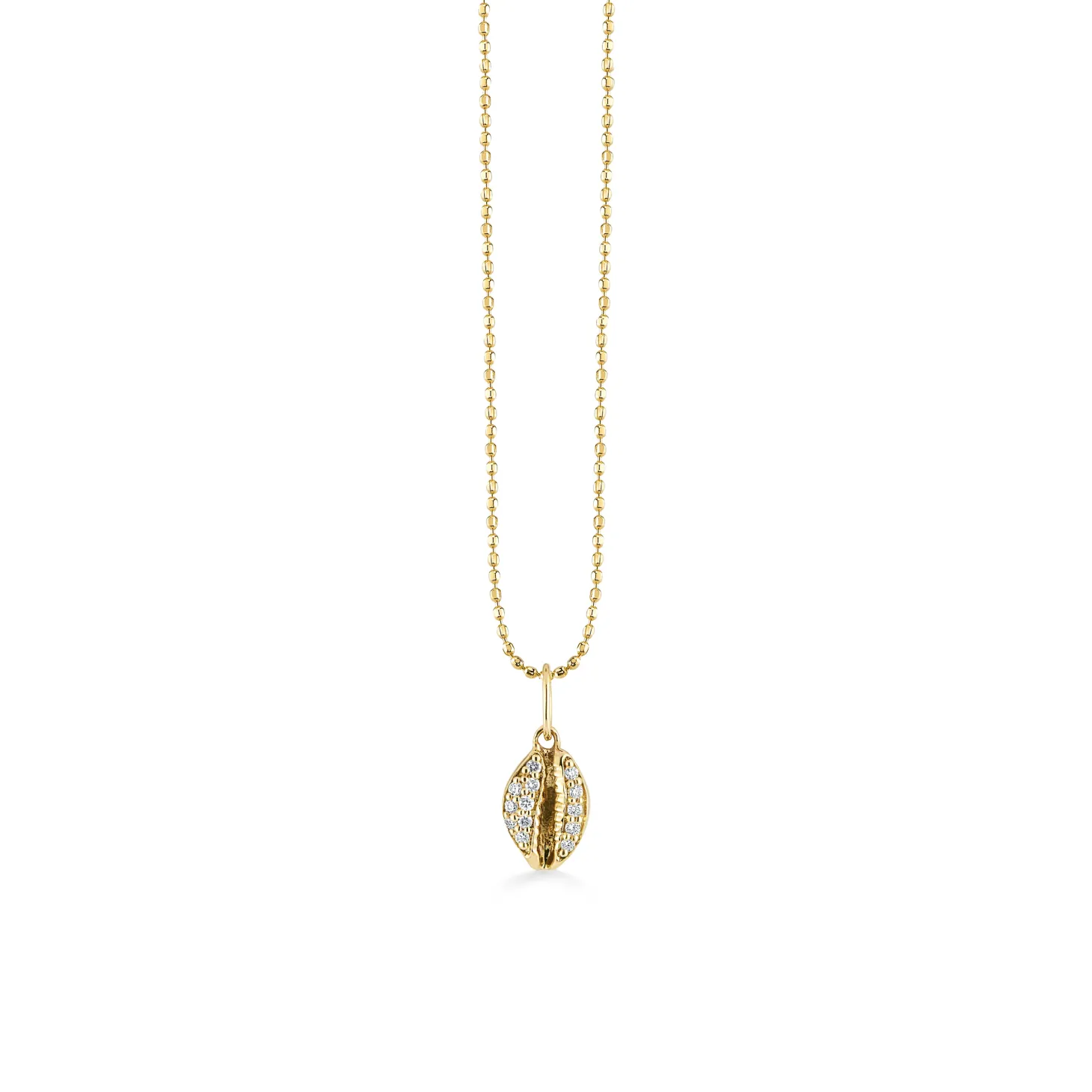 Gold & Diamond Small Cowrie Shell Charm