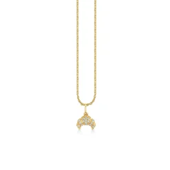 Gold & Diamond Small Croissant Charm