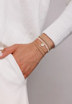 Gold & Diamond Small Cross Bracelet