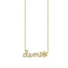 Gold & Diamond Small Custom Script Daisy Icon Necklace