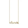 Gold & Diamond Small Custom Script Bee Icon Necklace