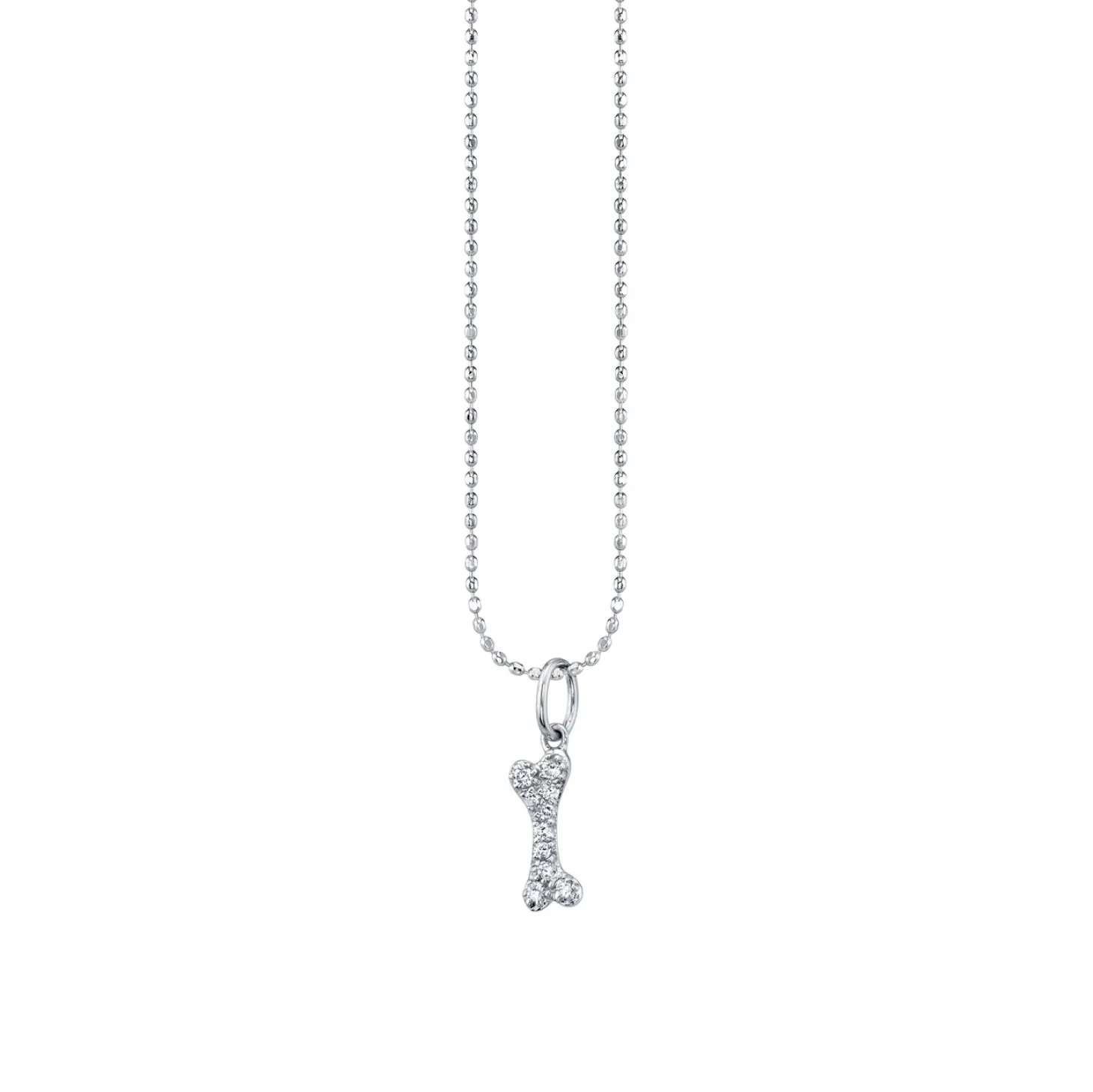 Gold & Diamond Small Dog Bone Charm