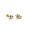 Gold & Diamond Small Double Plumeria Studs