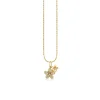 Gold & Diamond Small Double Plumeria Charm