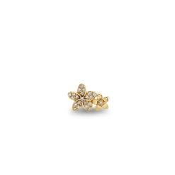Gold & Diamond Small Double Plumeria Studs