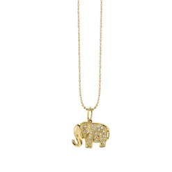 Gold & Diamond Small Elephant Charm
