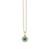 Gold & Diamond Small Enamel Round Eye Charm