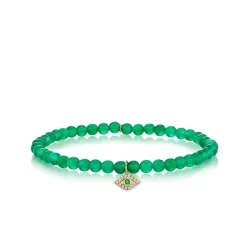 Gold & Diamond Small Eye on Green Onyx