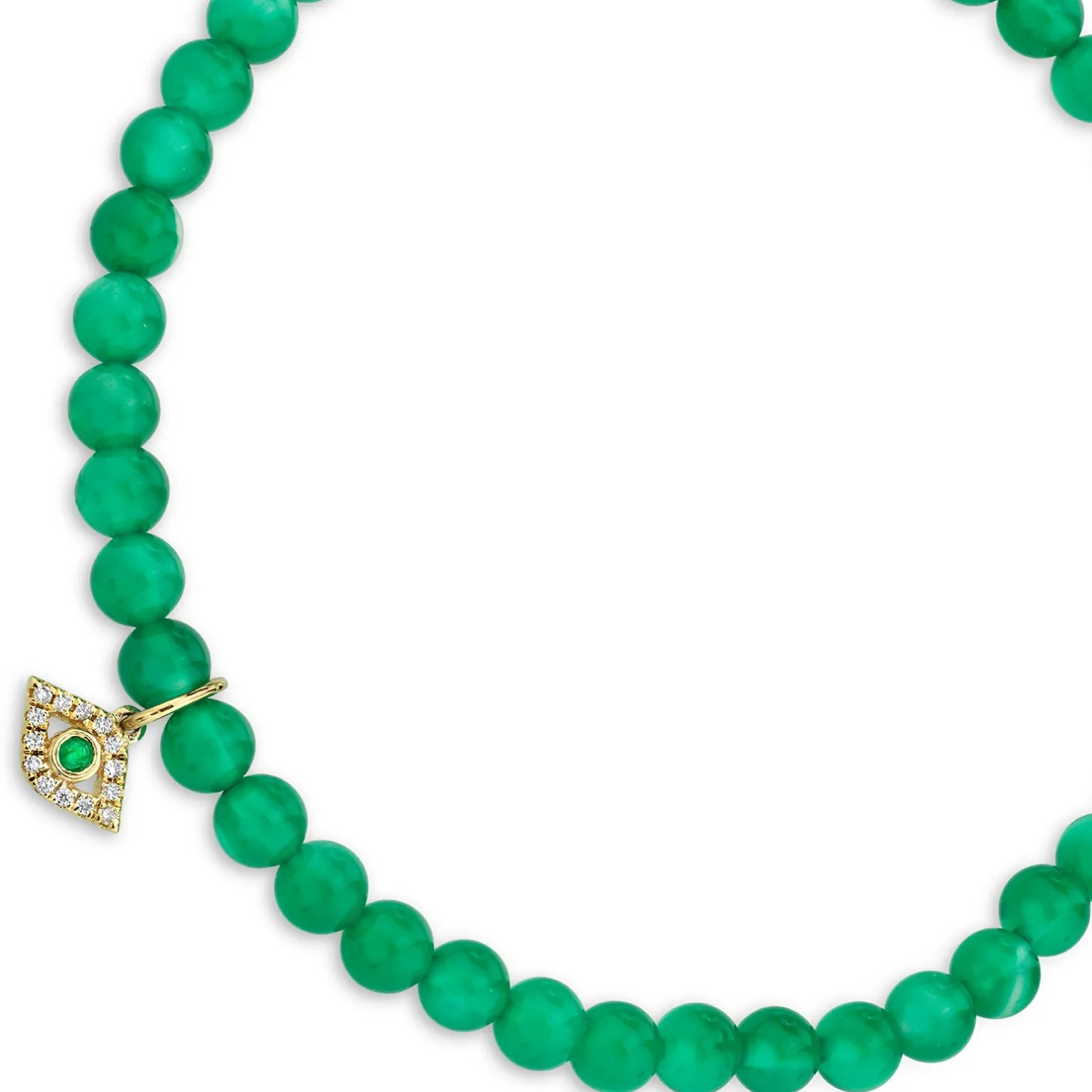 Gold & Diamond Small Eye on Green Onyx