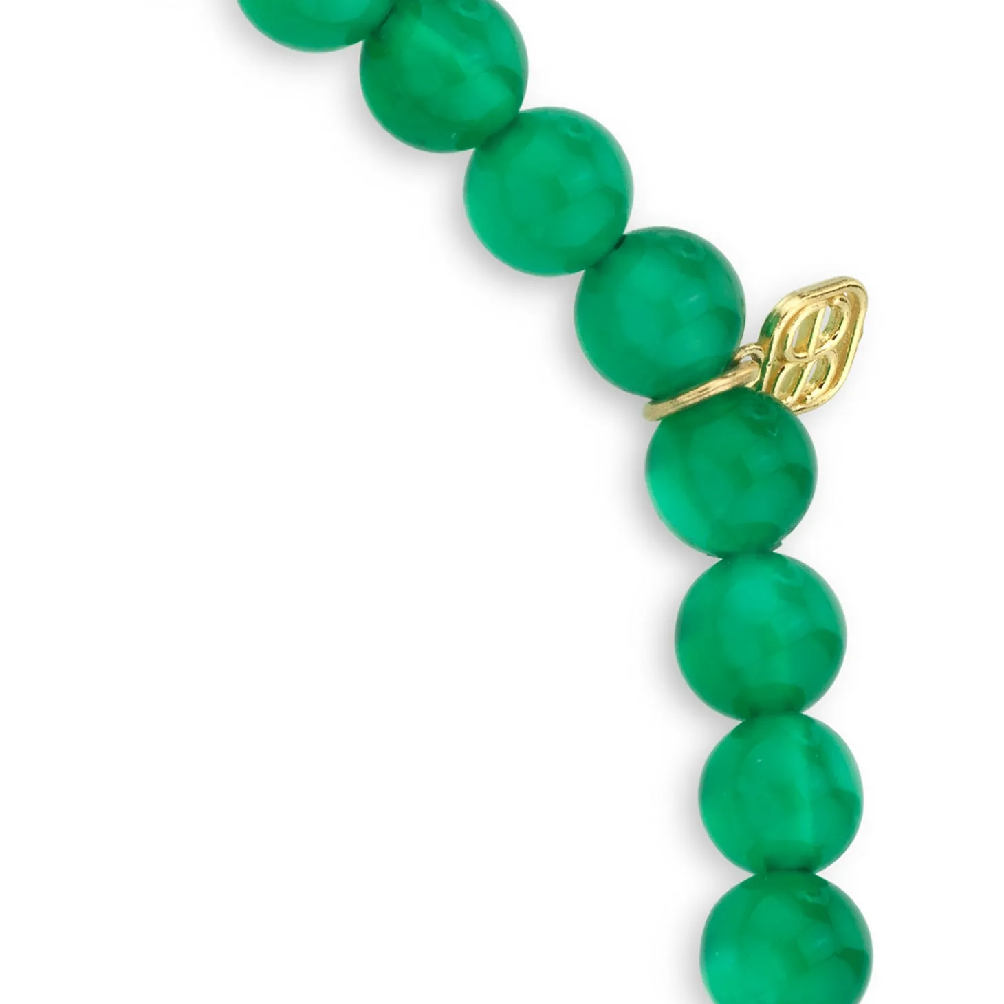 Gold & Diamond Small Eye on Green Onyx