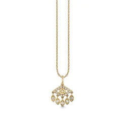 Gold & Diamond Small Eye With Marquise Eye Fringes Charm