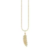 Gold & Diamond Small Feather Charm