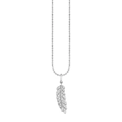 Gold & Diamond Small Feather Charm