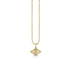 Gold & Diamond Small Fluted Eye Charm