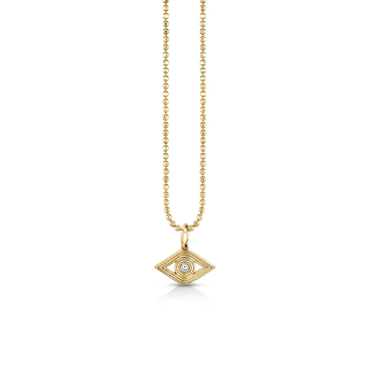 Gold & Diamond Small Fluted Eye Charm
