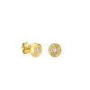 Gold & Diamond Small Fluted Single Stone Stud