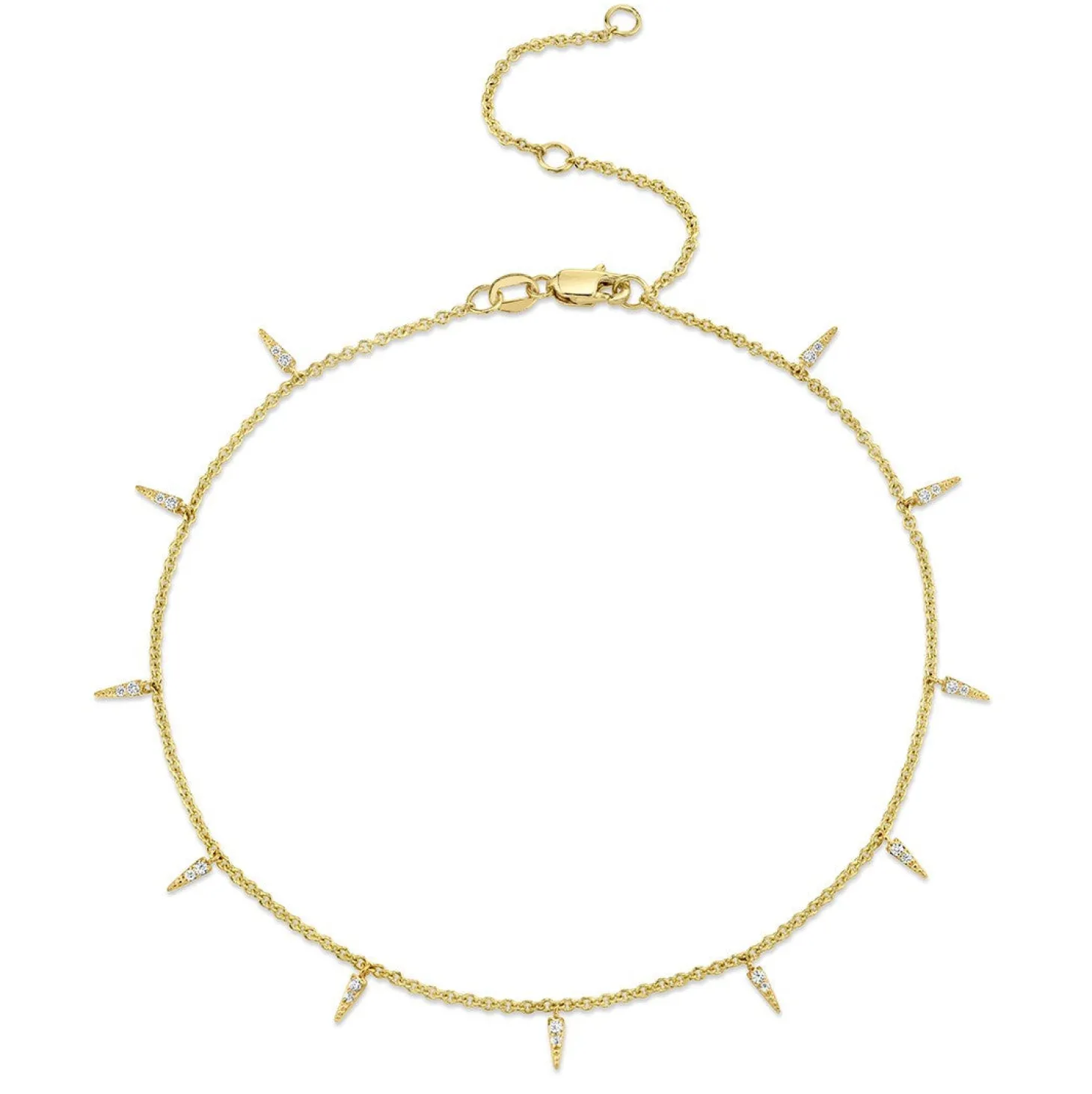Gold & Diamond Small Fringe Anklet