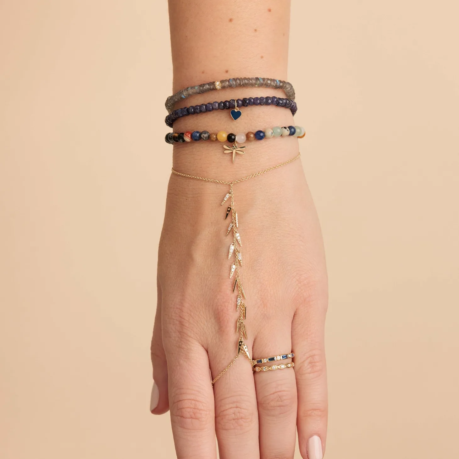 Gold & Diamond Small Fringe Princess Bracelet