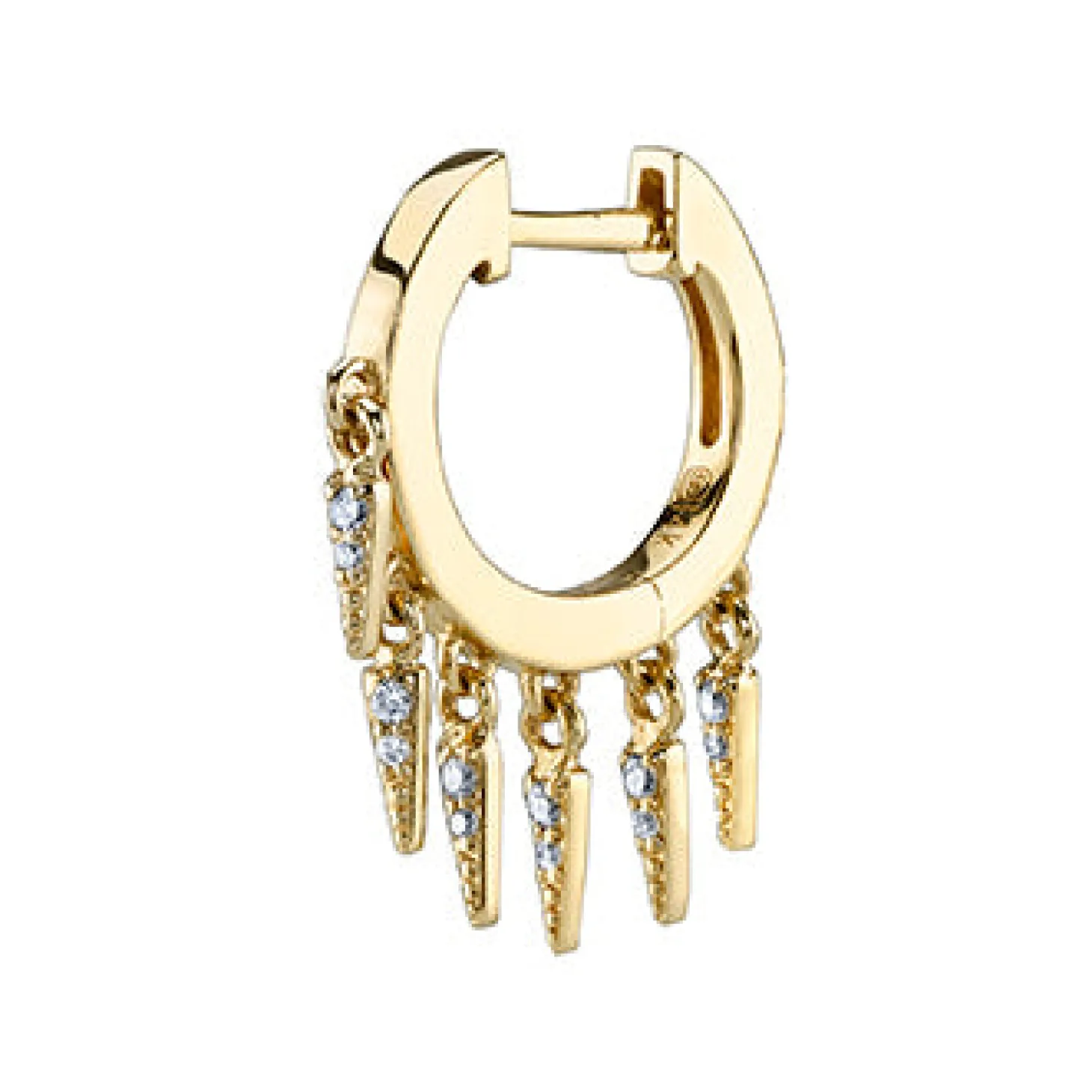 Gold & Diamond Small Fringe Huggie Hoops