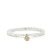 Gold & Diamond Small Happy face on Rainbow Moonstone