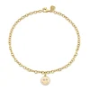 Gold & Diamond Small Happy Face Anklet