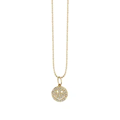 Gold & Diamond Small Happy Face Charm