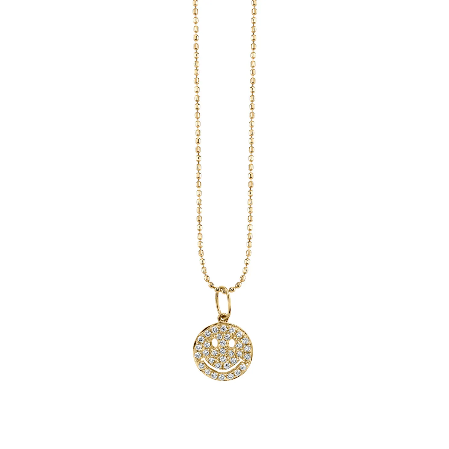 Gold & Diamond Small Happy Face Charm