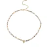 Gold & Diamond Small Heart Australian Opal Necklace