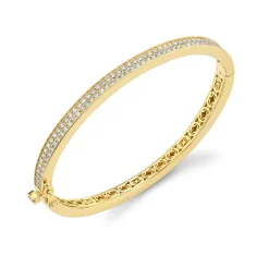 Gold & Diamond Small Hinge Bangle