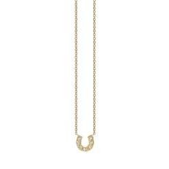 Gold & Diamond Small Horseshoe Necklace