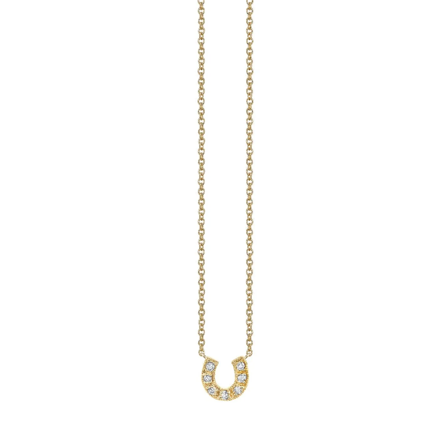 Gold & Diamond Small Horseshoe Necklace