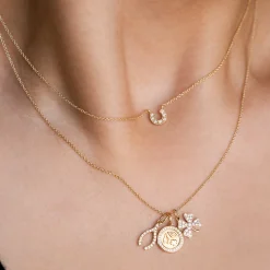 Gold & Diamond Small Horseshoe Necklace