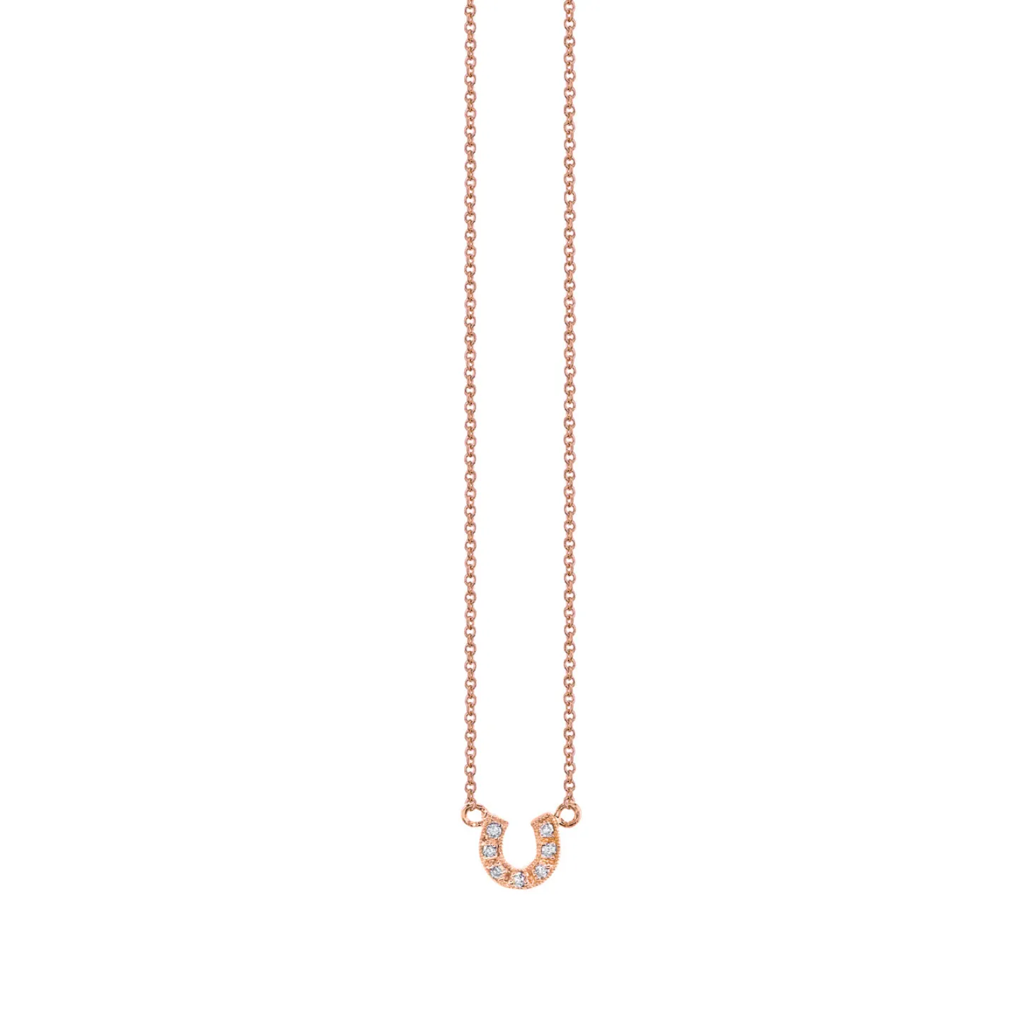 Gold & Diamond Small Horseshoe Necklace