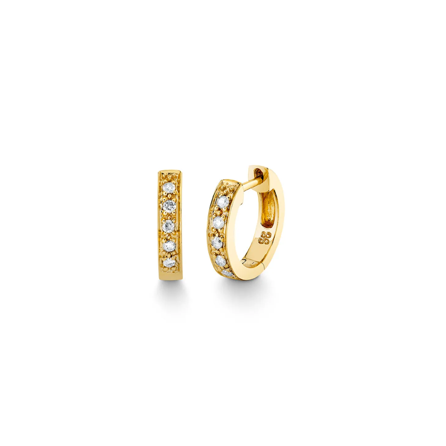Gold & Diamond Small Huggie Hoops