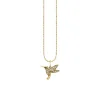 Gold & Diamond Small Hummingbird Charm
