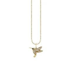 Gold & Diamond Small Hummingbird Charm