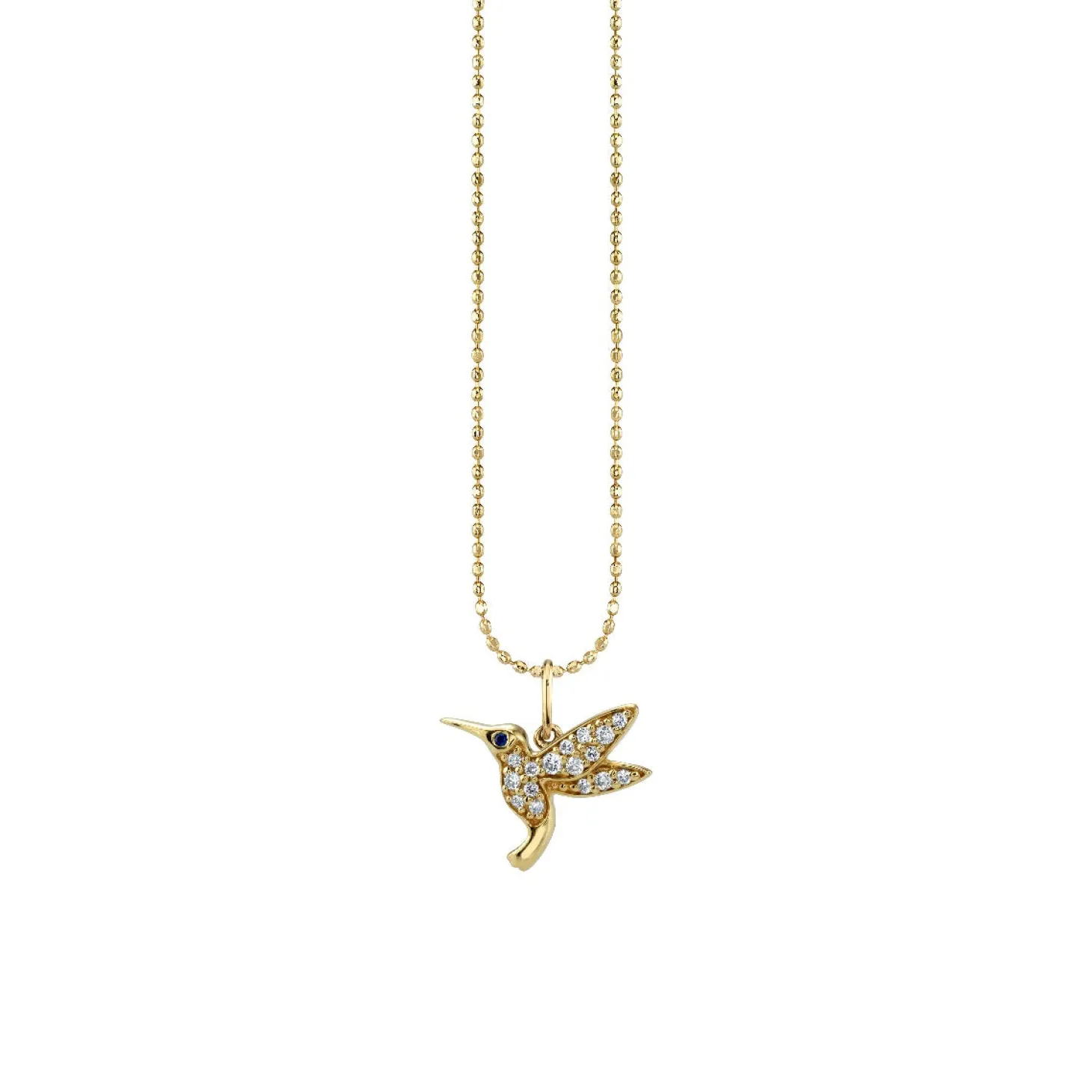 Gold & Diamond Small Hummingbird Charm