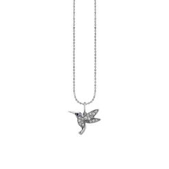 Gold & Diamond Small Hummingbird Charm