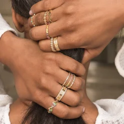 Gold & Diamond Small Icon Ring
