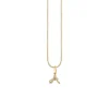 Gold & Diamond Small Initial Charm Necklace