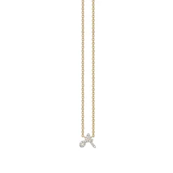 Gold & Diamond Small Initial Necklace