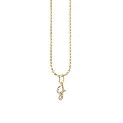Gold & Diamond Small Initial Charm Necklace