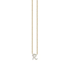 Gold & Diamond Small Initial Necklace