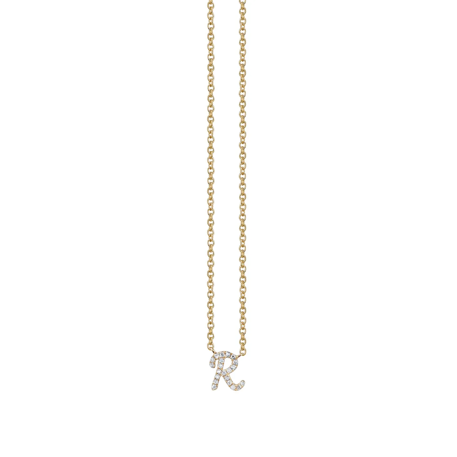 Gold & Diamond Small Initial Necklace