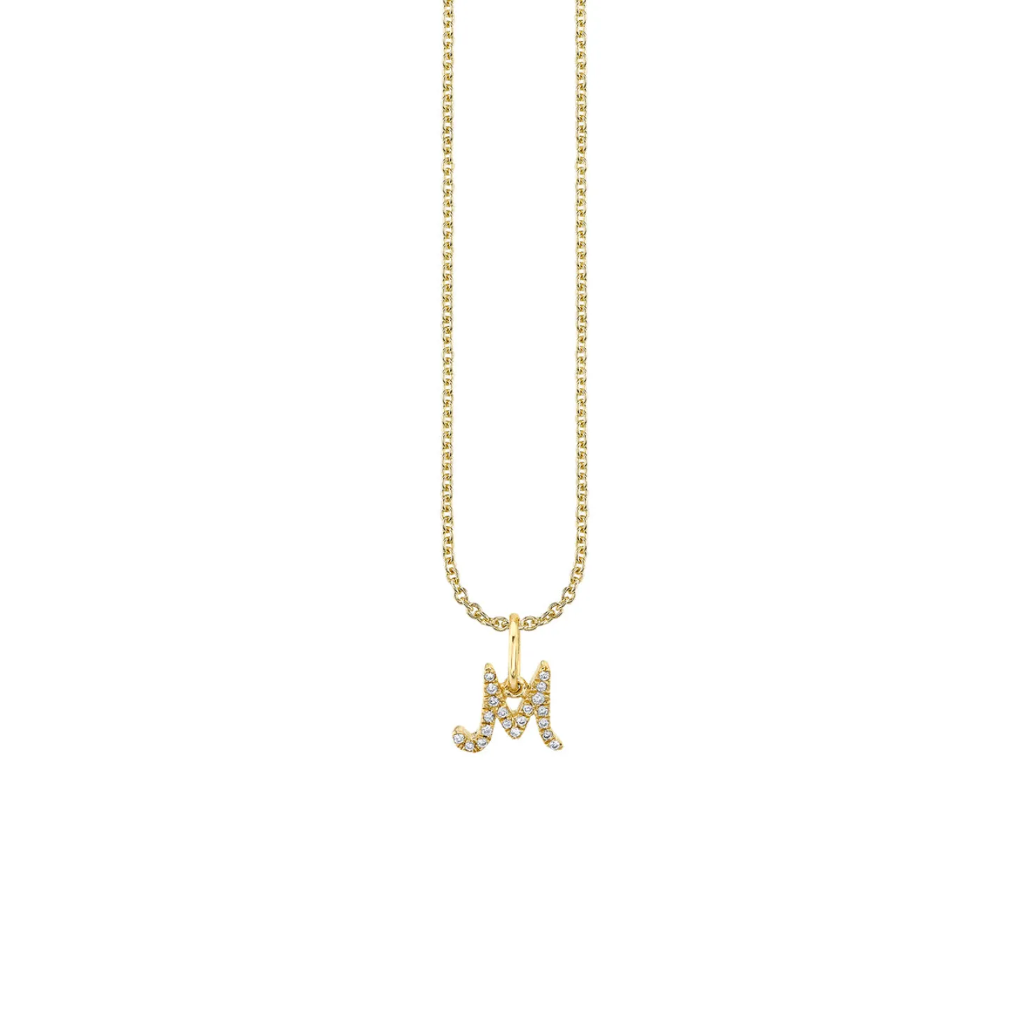 Gold & Diamond Small Initial Charm Necklace