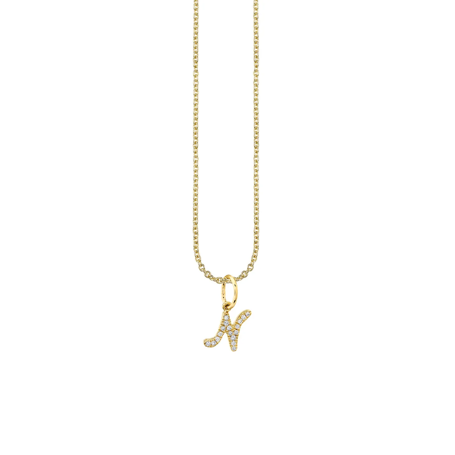 Gold & Diamond Small Initial Charm Necklace